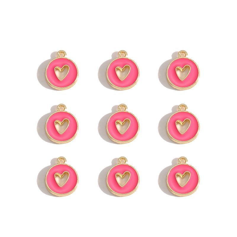 5PCS Colorful Hearts Design Jewelry Making Findings Charm 12x12mm