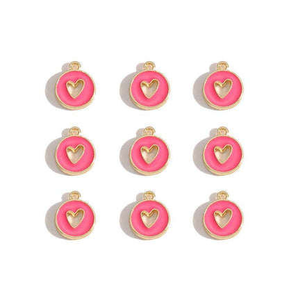 5PCS Colorful Hearts Design Jewelry Making Findings Charm 12x12mm
