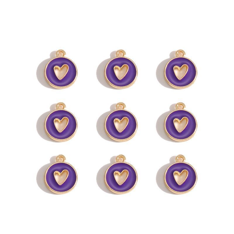 5PCS Colorful Hearts Design Jewelry Making Findings Charm 12x12mm