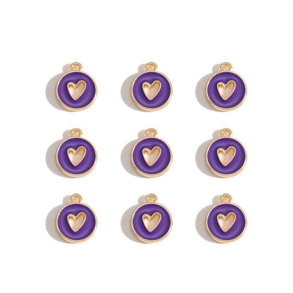 5PCS Colorful Hearts Design Jewelry Making Findings Charm 12x12mm