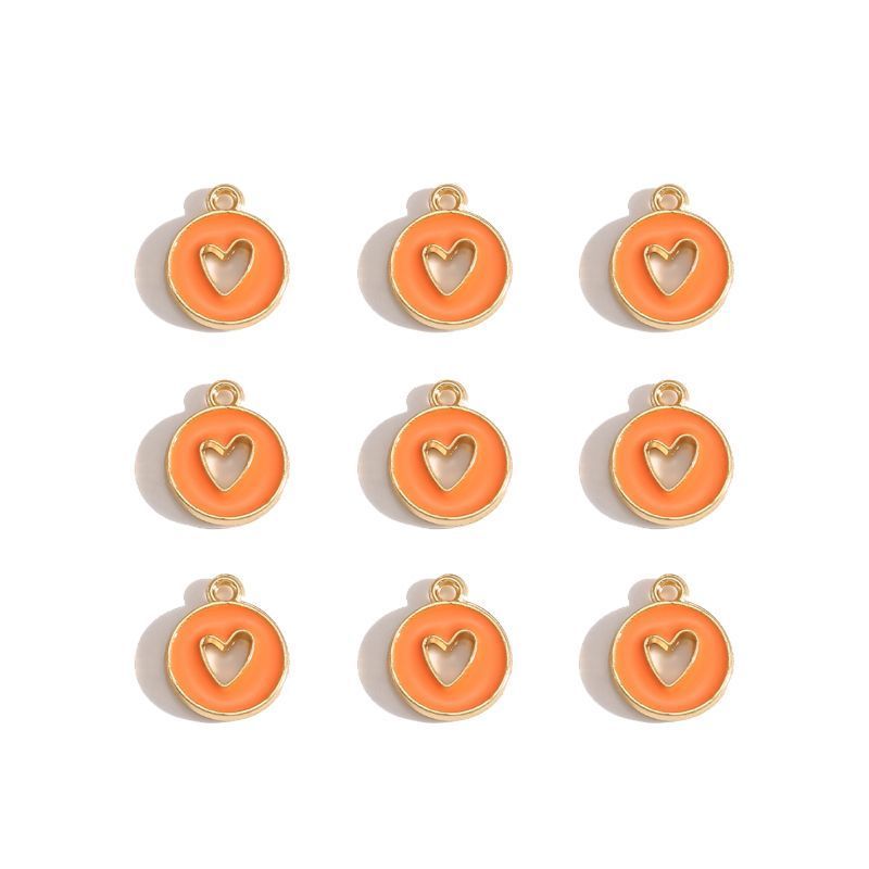 5PCS Colorful Hearts Design Jewelry Making Findings Charm 12x12mm