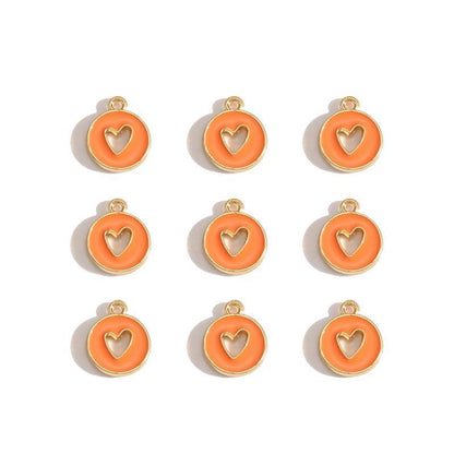 5PCS Colorful Hearts Design Jewelry Making Findings Charm 12x12mm