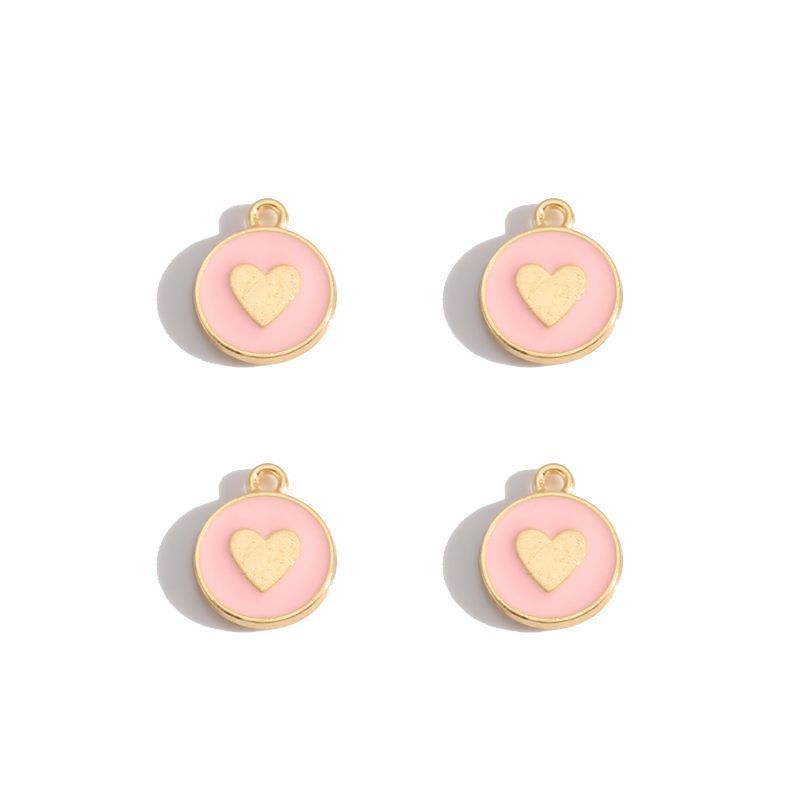 5PCS Colorful Hearts Design Jewelry Making Findings Charm 12x12mm