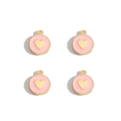 5PCS Colorful Hearts Design Jewelry Making Findings Charm 12x12mm