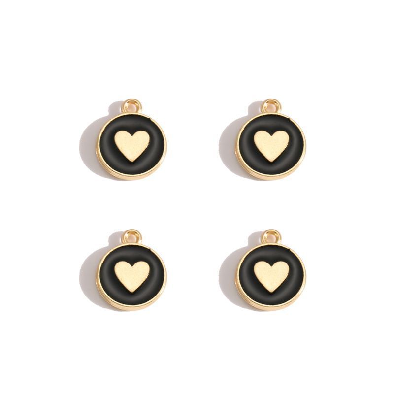 5PCS Colorful Hearts Design Jewelry Making Findings Charm 12x12mm