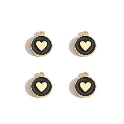 5PCS Colorful Hearts Design Jewelry Making Findings Charm 12x12mm