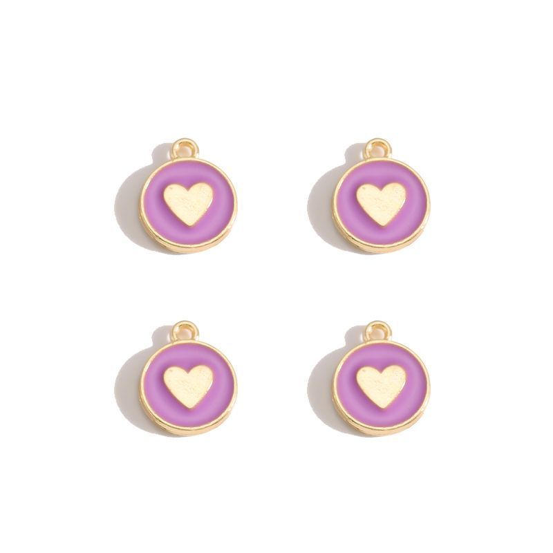 5PCS Colorful Hearts Design Jewelry Making Findings Charm 12x12mm