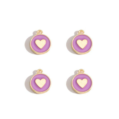 5PCS Colorful Hearts Design Jewelry Making Findings Charm 12x12mm