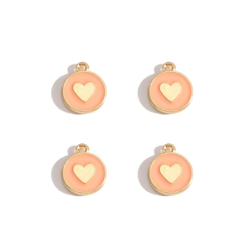5PCS Colorful Hearts Design Jewelry Making Findings Charm 12x12mm
