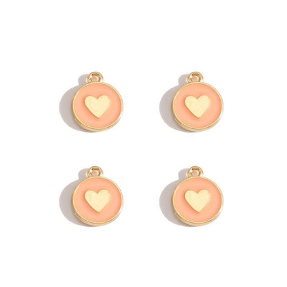 5PCS Colorful Hearts Design Jewelry Making Findings Charm 12x12mm
