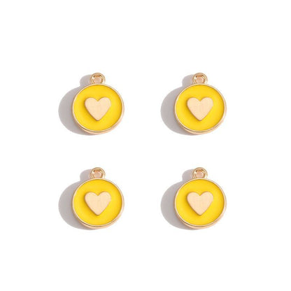 5PCS Colorful Hearts Design Jewelry Making Findings Charm 12x12mm