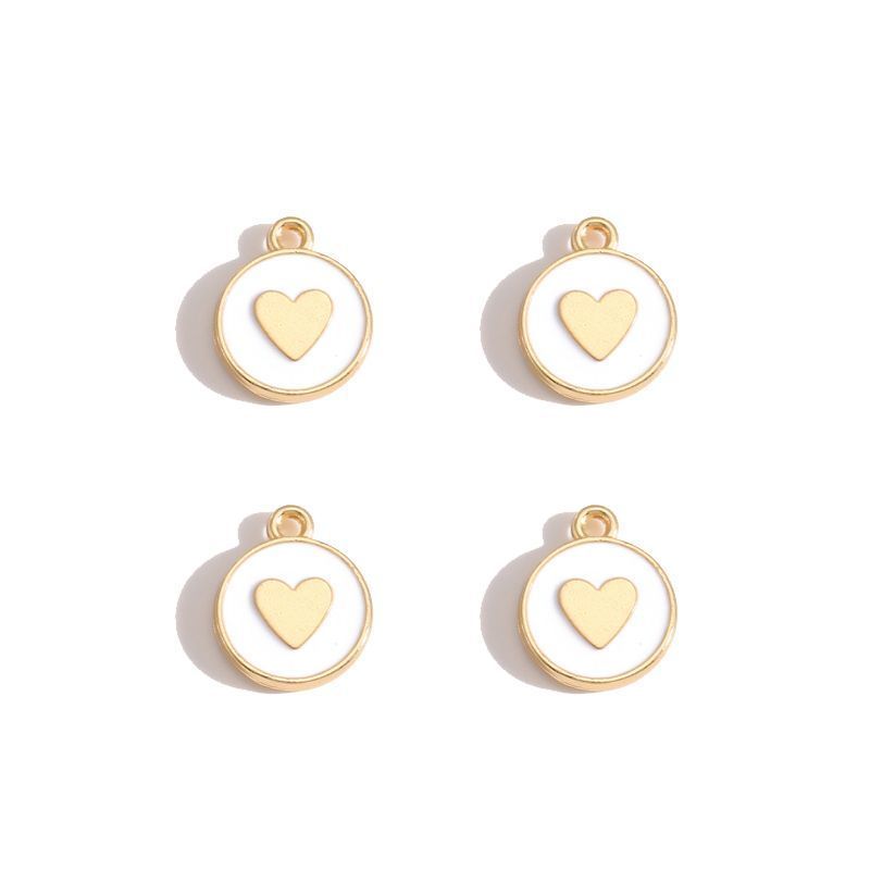 5PCS Colorful Hearts Design Jewelry Making Findings Charm 12x12mm