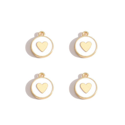 5PCS Colorful Hearts Design Jewelry Making Findings Charm 12x12mm