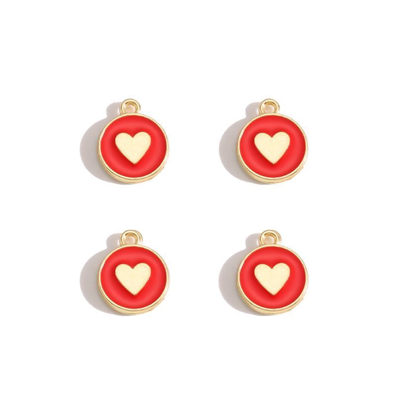 5PCS Colorful Hearts Design Jewelry Making Findings Charm 12x12mm