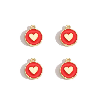 5PCS Colorful Hearts Design Jewelry Making Findings Charm 12x12mm