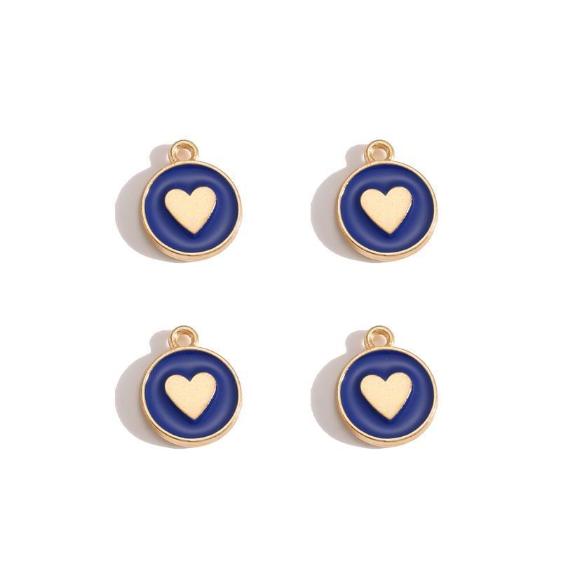 5PCS Colorful Hearts Design Jewelry Making Findings Charm 12x12mm