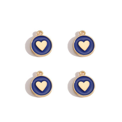 5PCS Colorful Hearts Design Jewelry Making Findings Charm 12x12mm