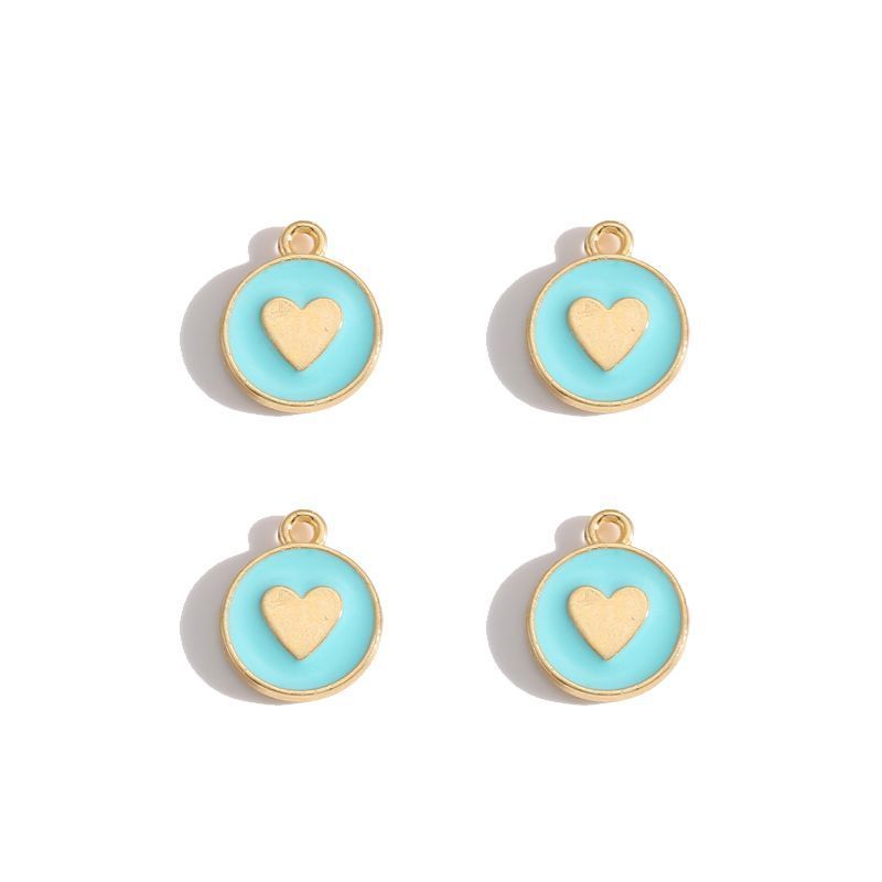 5PCS Colorful Hearts Design Jewelry Making Findings Charm 12x12mm