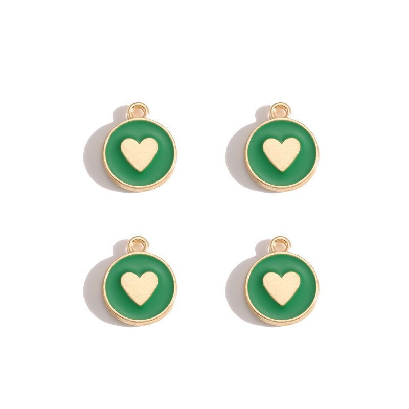 5PCS Colorful Hearts Design Jewelry Making Findings Charm 12x12mm