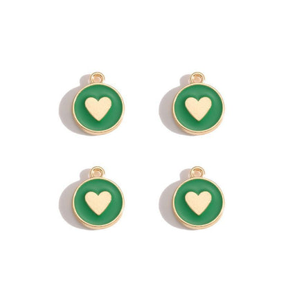 5PCS Colorful Hearts Design Jewelry Making Findings Charm 12x12mm
