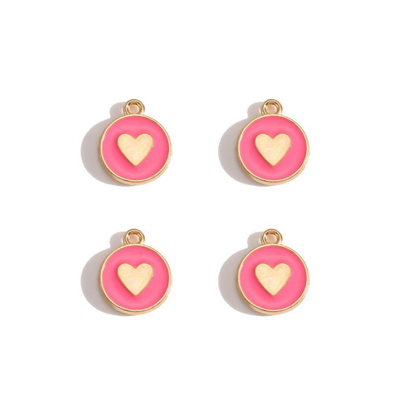 5PCS Colorful Hearts Design Jewelry Making Findings Charm 12x12mm