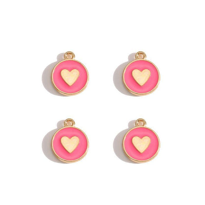 5PCS Colorful Hearts Design Jewelry Making Findings Charm 12x12mm