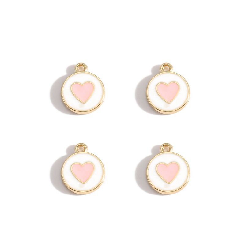 5PCS Colorful Hearts Design Jewelry Making Findings Charm 12x12mm