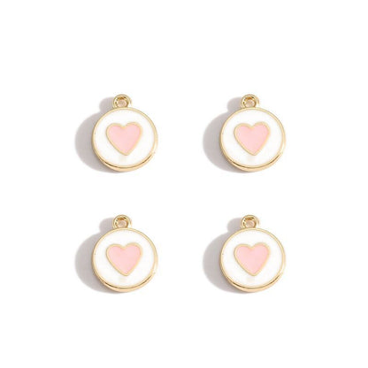 5PCS Colorful Hearts Design Jewelry Making Findings Charm 12x12mm
