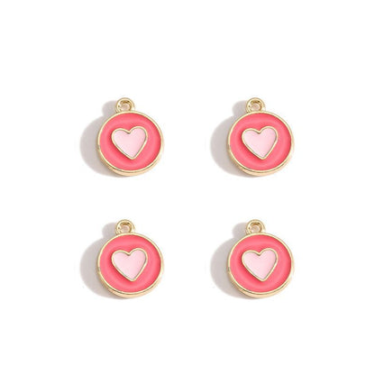 5PCS Colorful Hearts Design Jewelry Making Findings Charm 12x12mm