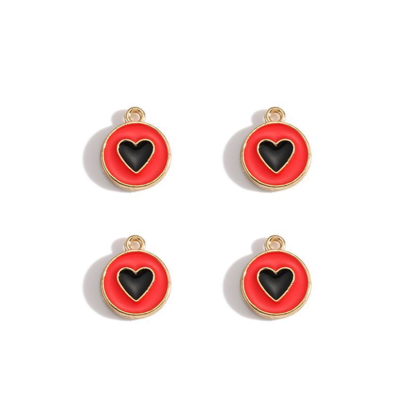 5PCS Colorful Hearts Design Jewelry Making Findings Charm 12x12mm