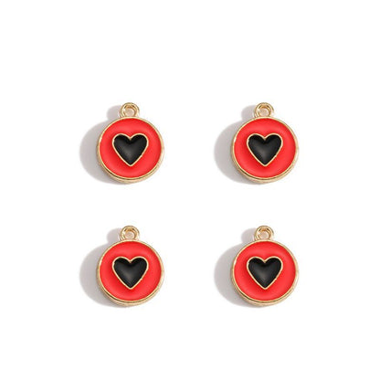 5PCS Colorful Hearts Design Jewelry Making Findings Charm 12x12mm