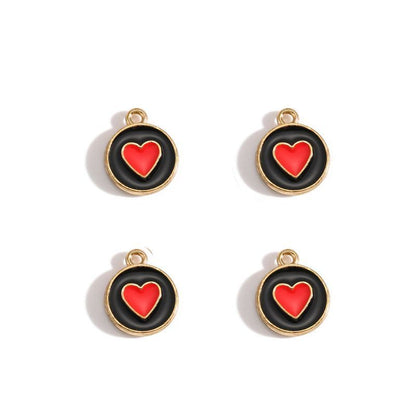5PCS Colorful Hearts Design Jewelry Making Findings Charm 12x12mm