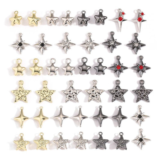5PCS Metallic Star Theme Jewelry Making Findings Charm