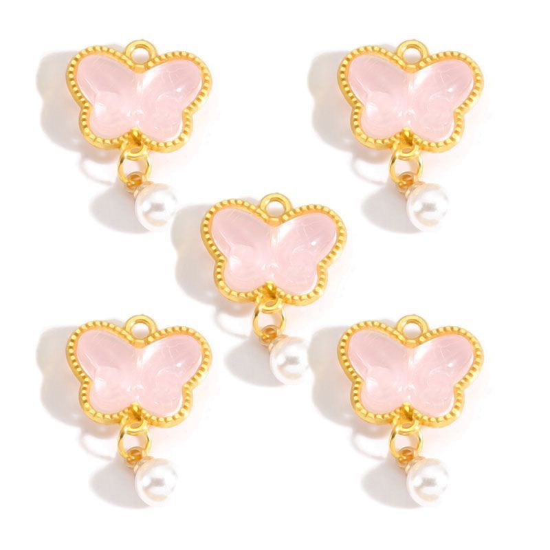 5PCS Colorful Butterfly Design Jewelry Making Findings Charm 14x17mm