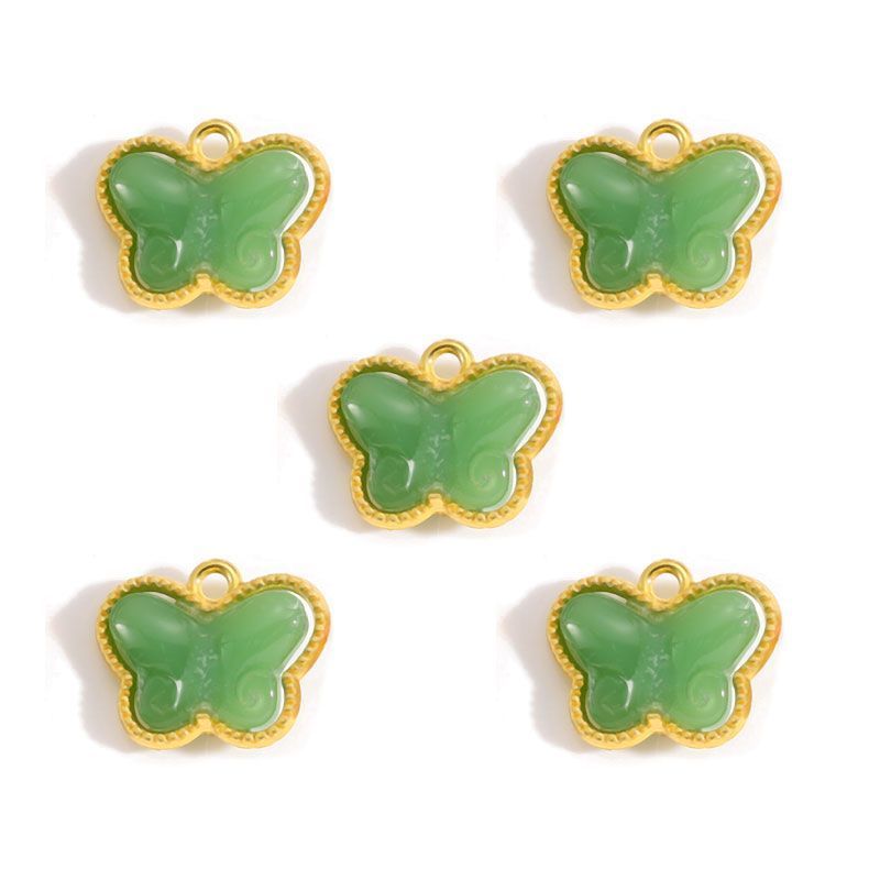 5PCS Colorful Butterfly Design Jewelry Making Findings Charm 14x17mm