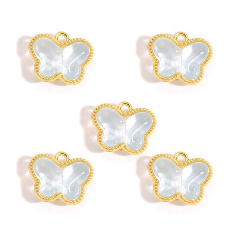 5PCS Colorful Butterfly Design Jewelry Making Findings Charm 14x17mm
