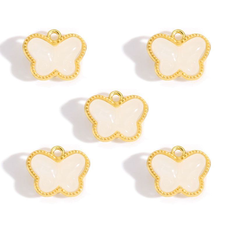 5PCS Colorful Butterfly Design Jewelry Making Findings Charm 14x17mm