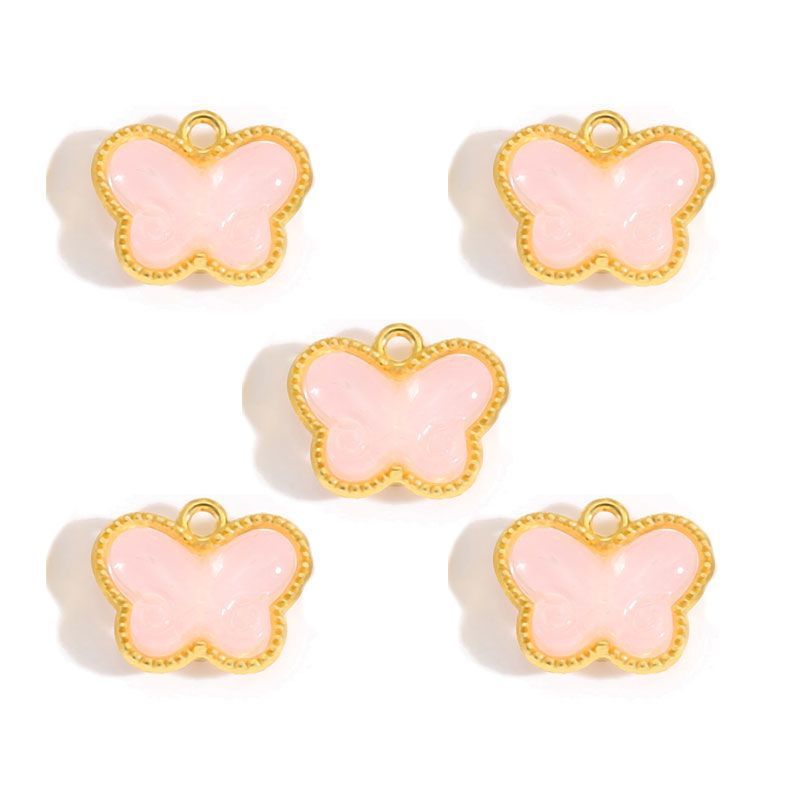 5PCS Colorful Butterfly Design Jewelry Making Findings Charm 14x17mm