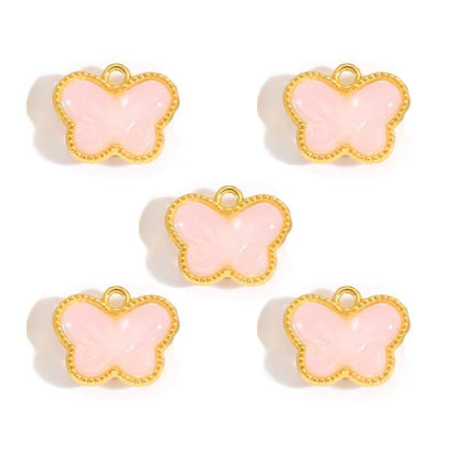 5PCS Colorful Butterfly Design Jewelry Making Findings Charm 14x17mm