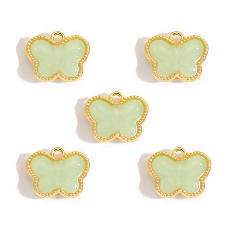 5PCS Colorful Butterfly Design Jewelry Making Findings Charm 14x17mm