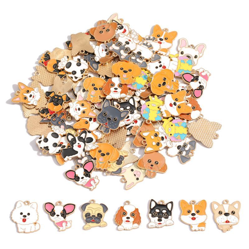 5PCS Colorful Poppy Collection Jewelry Making Findings Charm