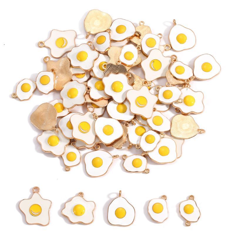 5PCS Fried Egg Design Jewelry Making Findings Charm