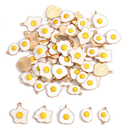 5PCS Fried Egg Design Jewelry Making Findings Charm