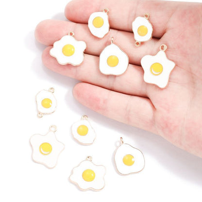 5PCS Fried Egg Design Jewelry Making Findings Charm