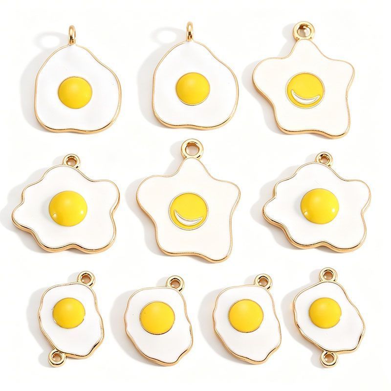 5PCS Fried Egg Design Jewelry Making Findings Charm