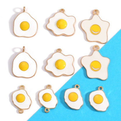 5PCS Fried Egg Design Jewelry Making Findings Charm