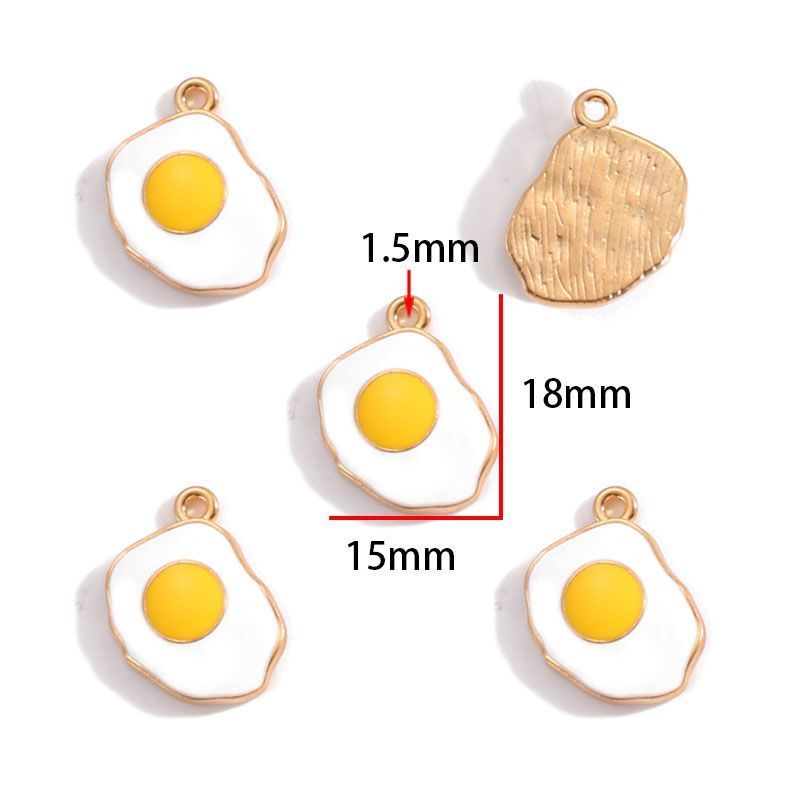 5PCS Fried Egg Design Jewelry Making Findings Charm