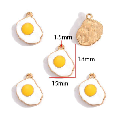 5PCS Fried Egg Design Jewelry Making Findings Charm