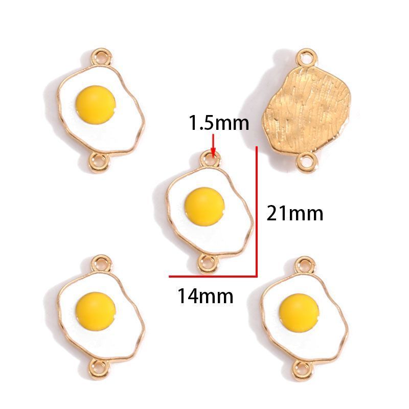 5PCS Fried Egg Design Jewelry Making Findings Charm