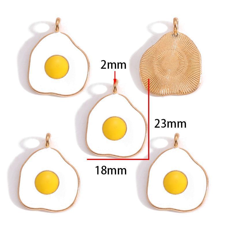 5PCS Fried Egg Design Jewelry Making Findings Charm